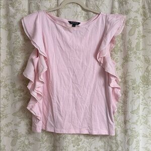 Lauren Ralph Lauren Flounce Ruffle Sleeve Blouse